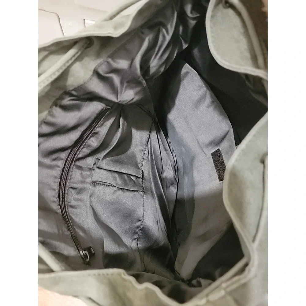 Distressed Heavy Duty Green Canvas & Leather Backpack OKPTA1519426, OK.0973628